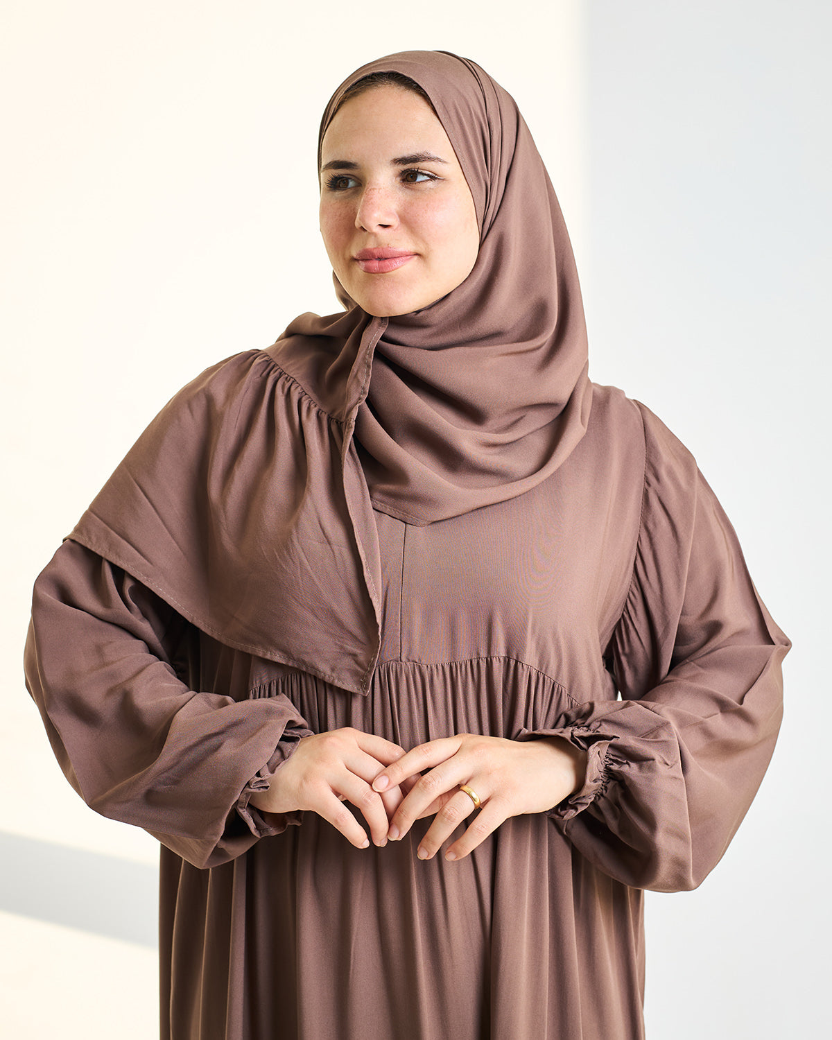 Coffee Dress Essdal-Viscose Cotton