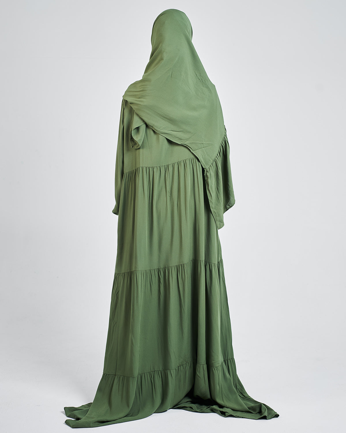 Olive Green Dress Essdal-Viscose Cotton