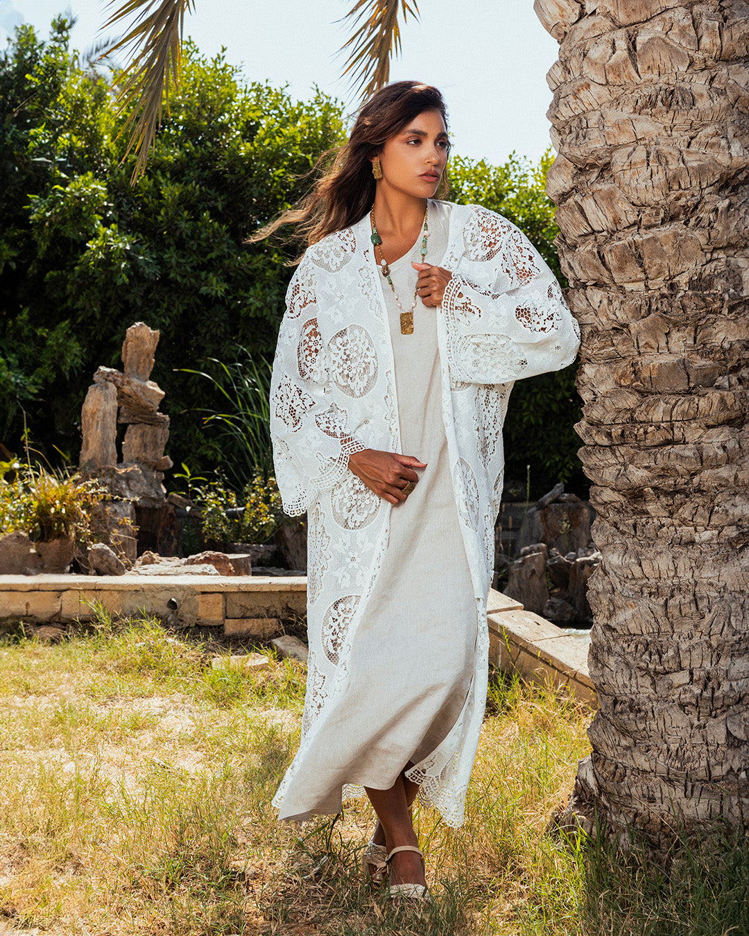 Ophelia Cream Joubert kimono white