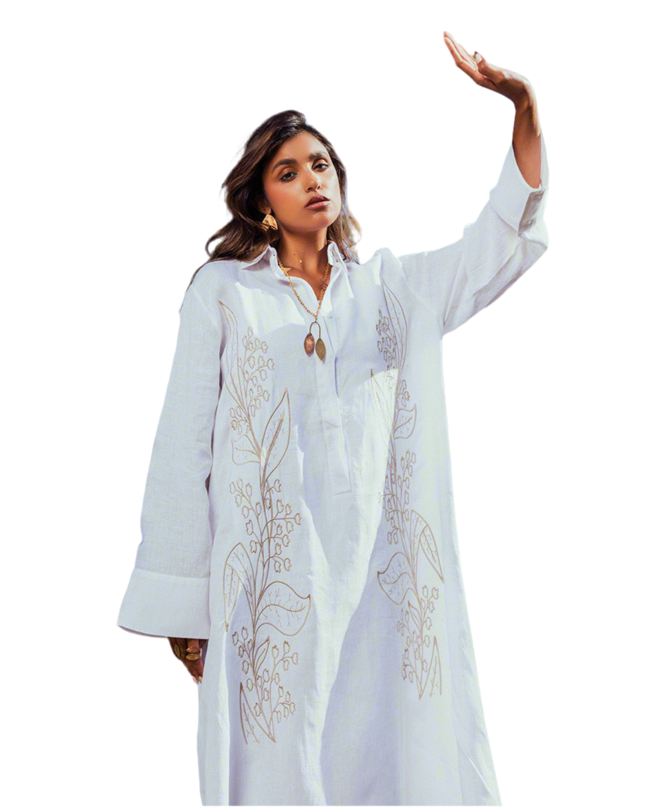 Lilly of the valley pure linen dress