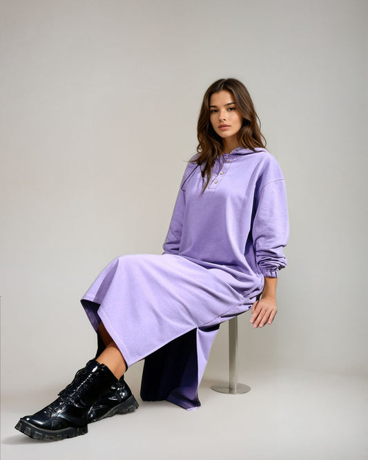 Hoodie Dress-Lavender