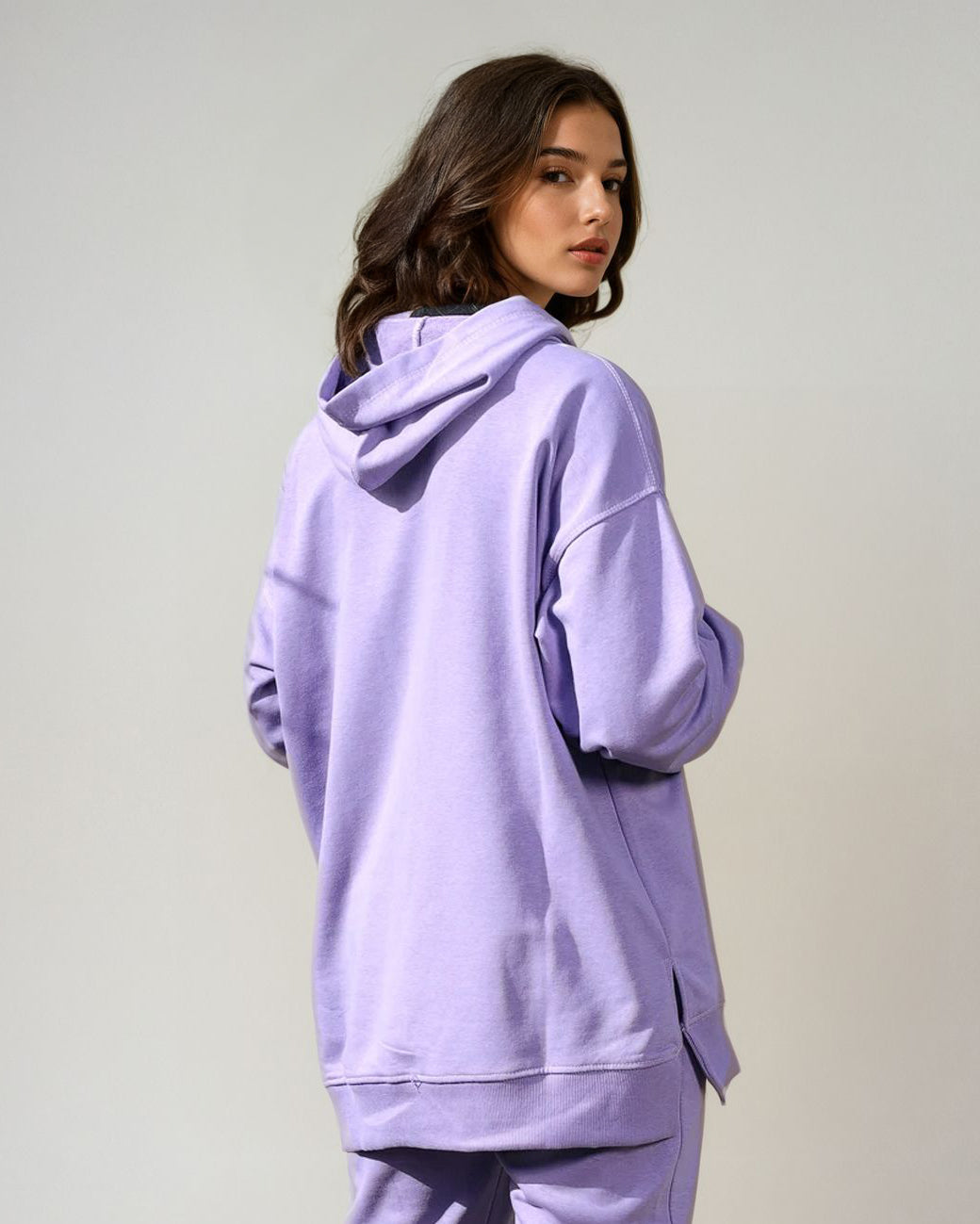 Everyday High and Low Hoodie-Lavender