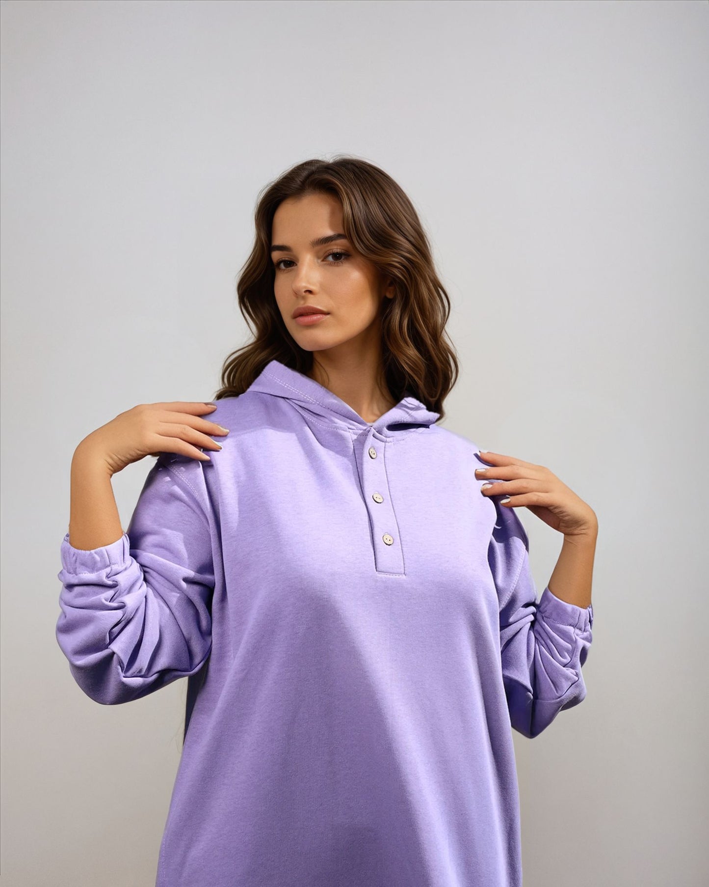 Hoodie Dress-Lavender