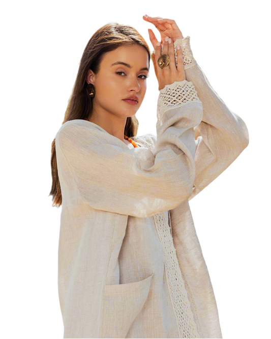 Bleeding Hearts Linen Cardigan