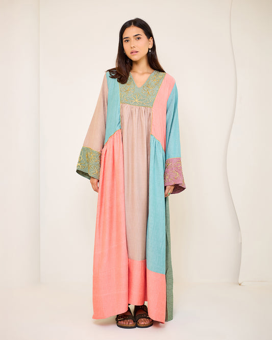 Esmeralda – Pure Cotton Patchwork Dress (Warm Tones Edition)