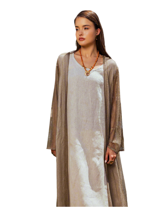 Ophelia Gold Fishnet Cardigan
