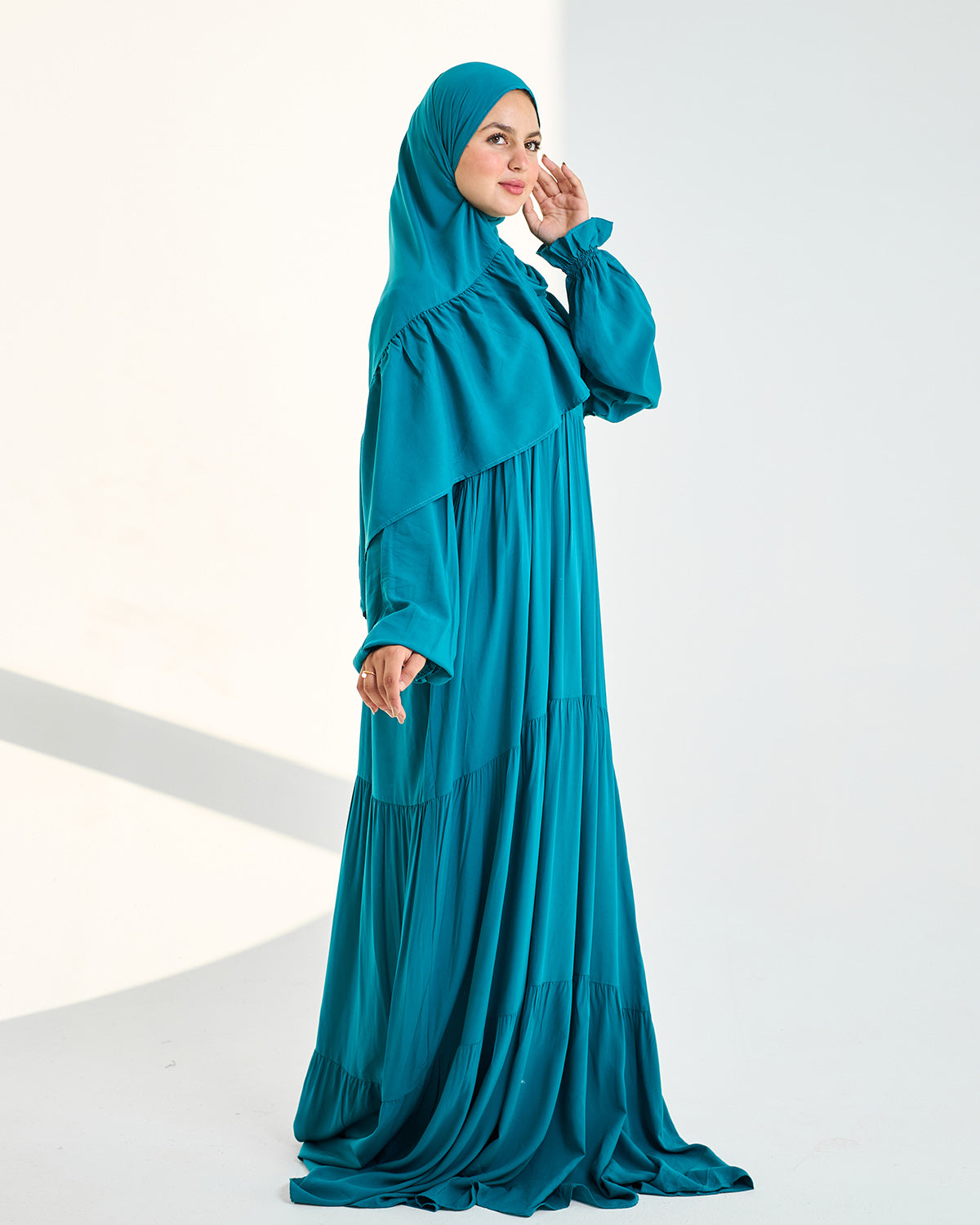 Bright Teal Dress Essdal - Viscose Cotton